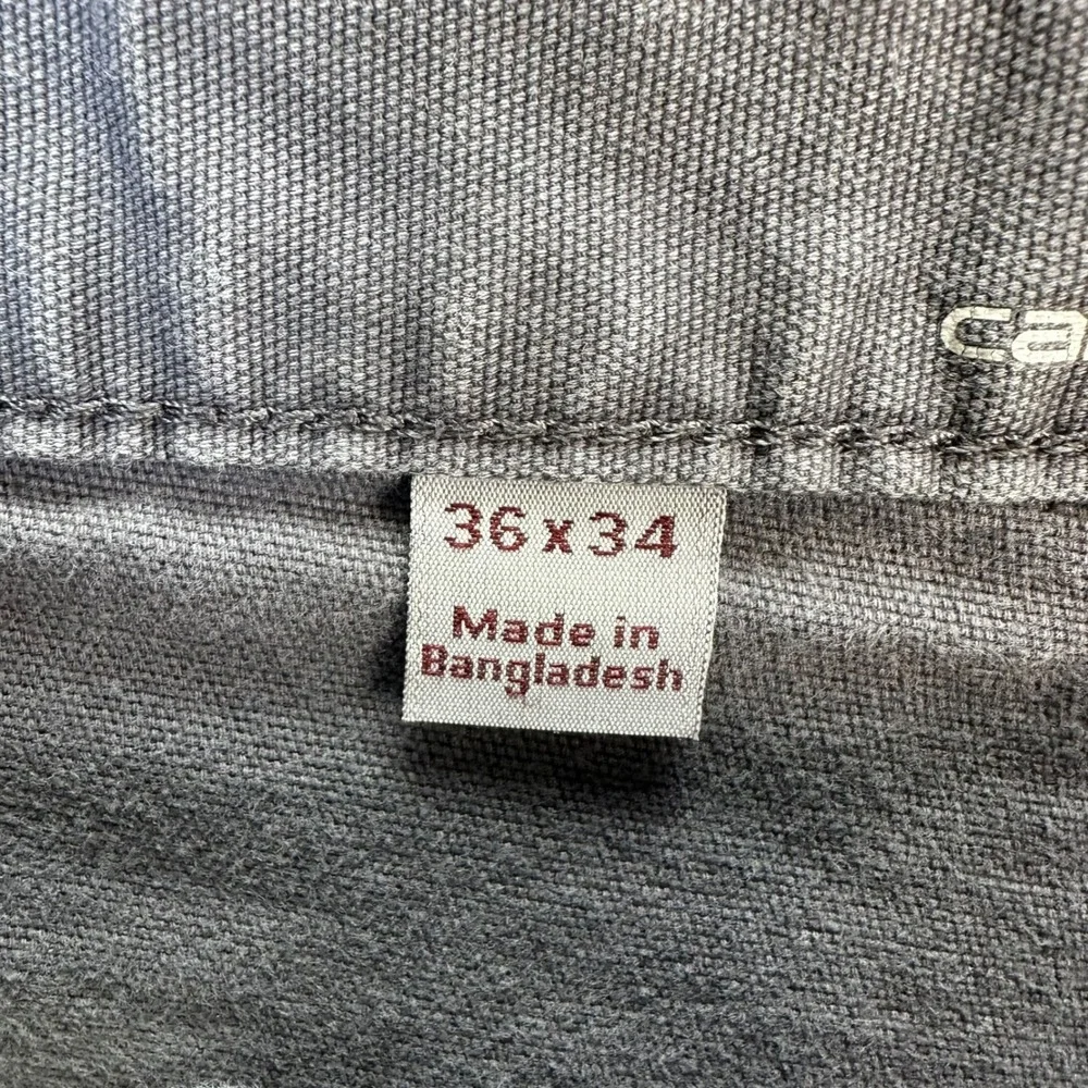 Carhartt Canvas Work Pants Mens 36x34 Grey Relaxed Fit Rugged Flex Carpenter